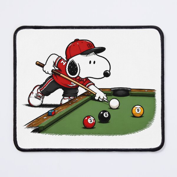 Item preview, Cute Snoopy Lining Up the Winning Shot | Funny Billiards Fan Art designed and sold by artizallart.