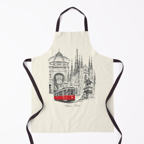 Item preview, Vintage Milan Duomo Red Tram Sketch Art designed and sold by Imaginationbeyond.
