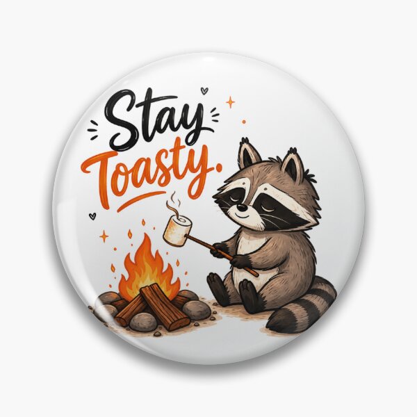 Item preview, Stay Toasty – Cute Camping Raccoon with Campfire | Cozy Marshmallow Kawaii Animal | Funny Outdoor Quote Gift designed and sold by CRAZZYDOODLES.