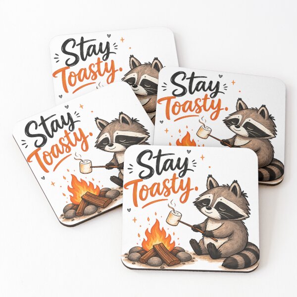 Item preview, Stay Toasty – Cute Camping Raccoon with Campfire | Cozy Marshmallow Kawaii Animal | Funny Outdoor Quote Gift designed and sold by CRAZZYDOODLES.