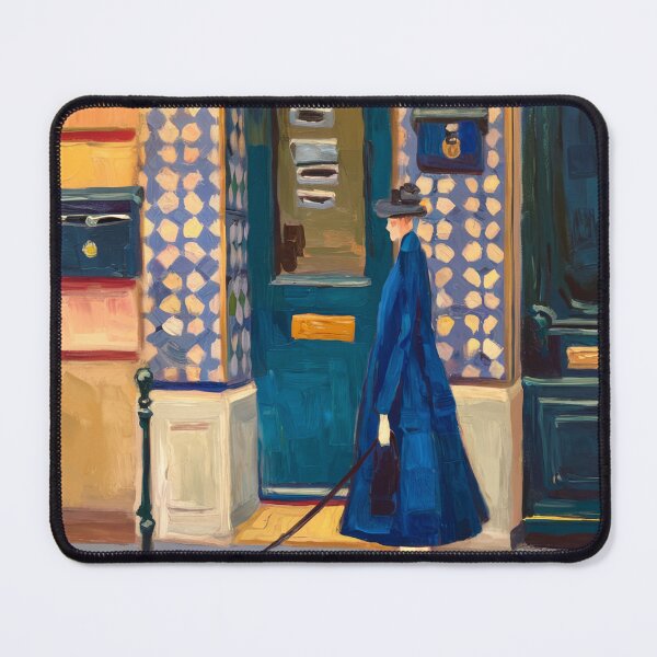 Item preview, Woman Walking Dog Wall Art – "Morning on in Montmartre" designed and sold by CARRAANN.
