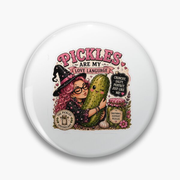 Item preview, Pickles are My Love Language  - Funny Pickle Witch Sticker designed and sold by Imagine Ink Design Studio.