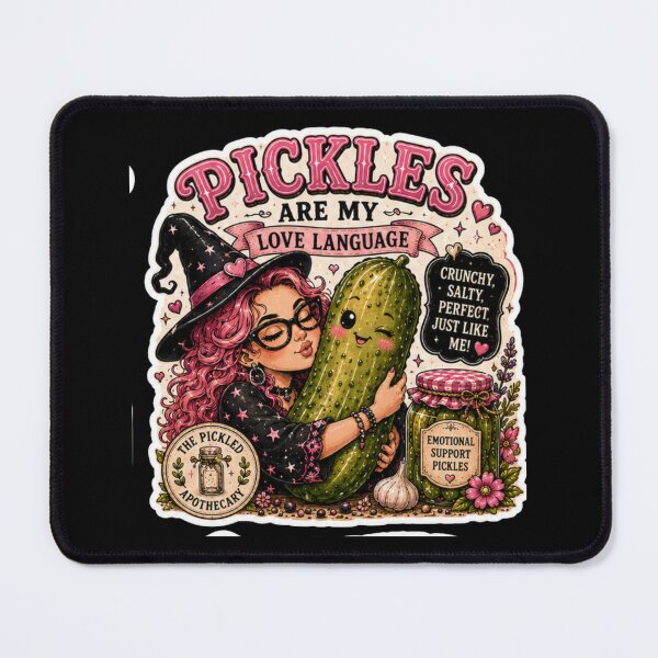 Item preview, Pickles are My Love Language - Funny Pickle Witch Sticker designed and sold by Imagine Ink Design Studio.