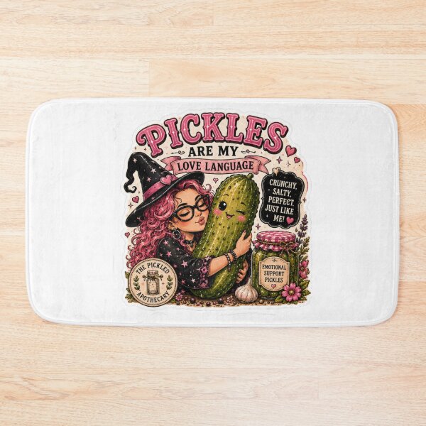 Item preview, Pickles are My Love Language  - Funny Pickle Witch Sticker designed and sold by Imagine Ink Design Studio.