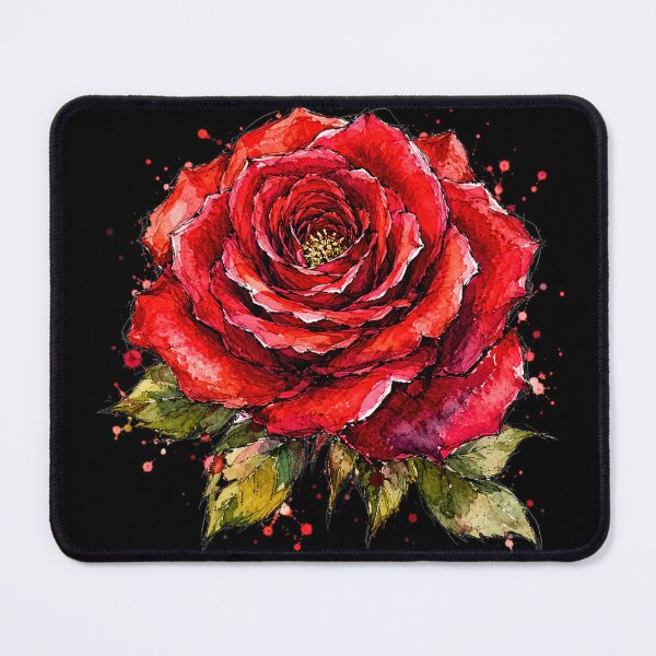 Item preview, Red Rose Watercolor Art – Elegant Botanical Floral Illustration designed and sold by ColorSplash123.