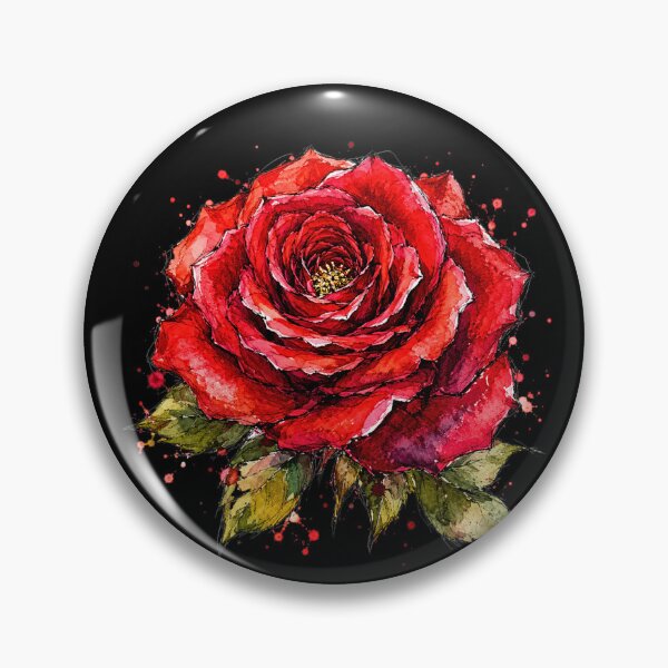 Item preview, Red Rose Watercolor Art – Elegant Botanical Floral Illustration designed and sold by ColorSplash123.