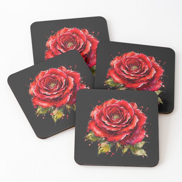 Item preview, Red Rose Watercolor Art – Elegant Botanical Floral Illustration designed and sold by ColorSplash123.