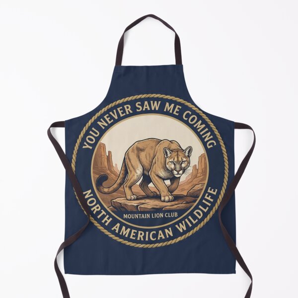 Item preview, You Never Saw Me Coming Mountain Lion Humor Badge designed and sold by CalmCapy Co.