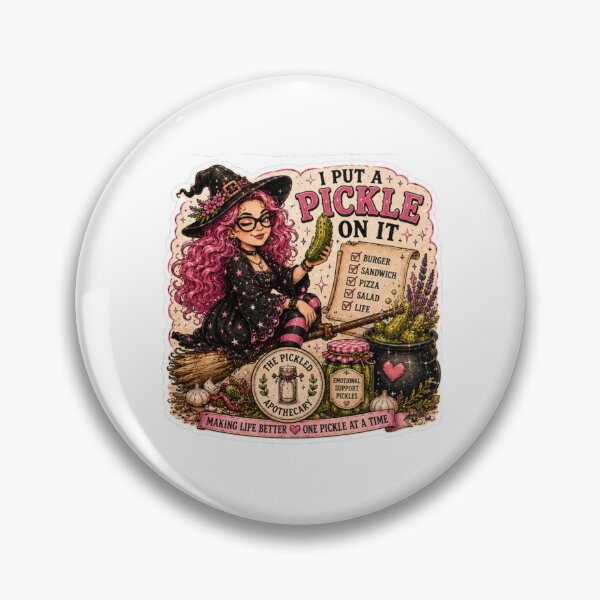 Item preview, I Put A Pickle On It - Funny Pickle Witch Sticker designed and sold by Imagine Ink Design Studio.