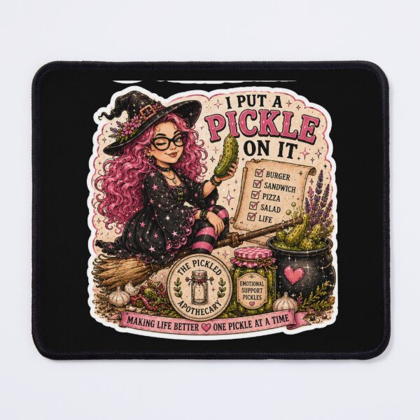 Item preview, I Put A Pickle On It - Funny Pickle Witch Sticker designed and sold by Imagine Ink Design Studio.