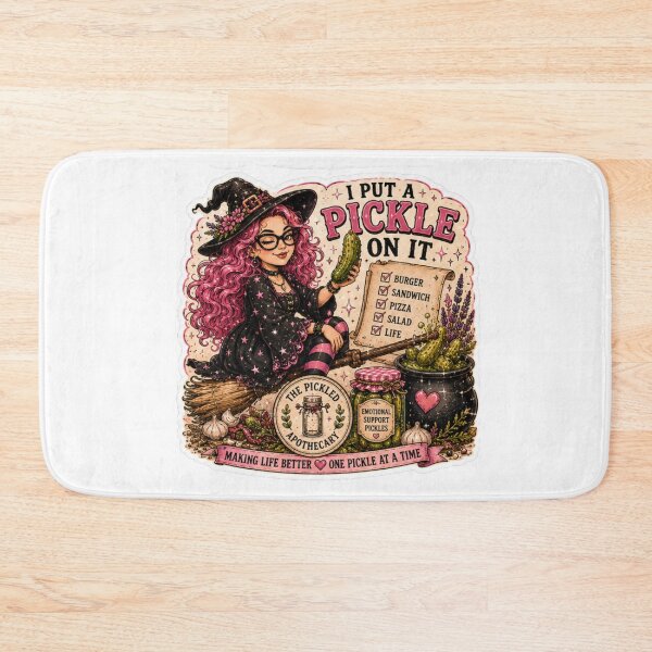 Item preview, I Put A Pickle On It - Funny Pickle Witch Sticker designed and sold by Imagine Ink Design Studio.