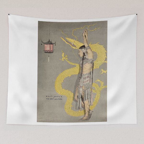 Item preview, Vintage Art Deco Oriental Dancer with Golden Dragon Poster designed and sold by pioniksua.