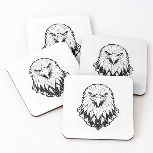 Item preview, Geometric Bald Eagle | Minimalist Black & White Eagle Sticker | Premium Wildlife Vector Emblem designed and sold by DesertInkArt.