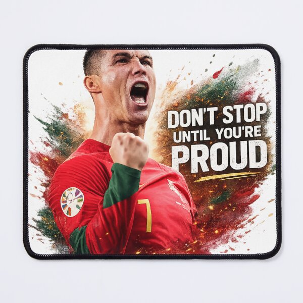 Item preview, CRISTIANO RONALDO | Motivational Football Champion Artwork | Don't Stop Until You're Proud | Sports Inspiration Wall Art designed and sold by BACHHRAON FASHION.