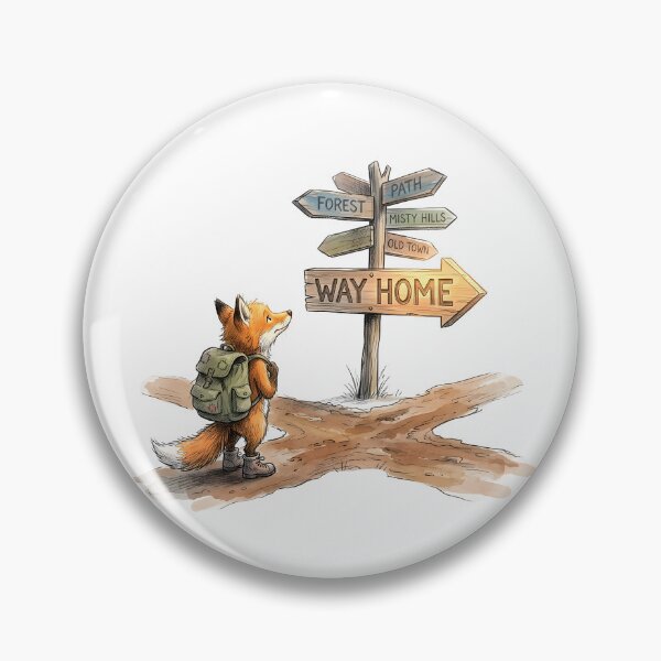 Item preview, Way Home - Traveler Fox At Crossroad Watercolor Art designed and sold by SoulPT.
