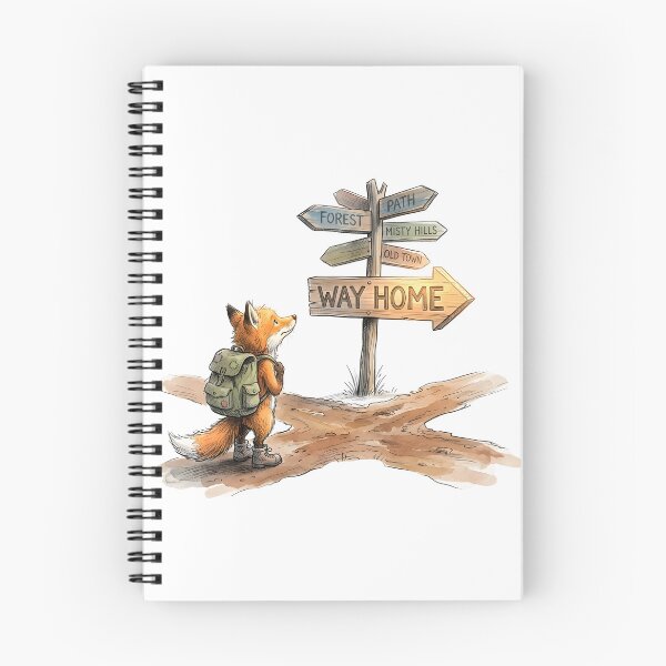 Item preview, Way Home - Traveler Fox At Crossroad Watercolor Art designed and sold by SoulPT.