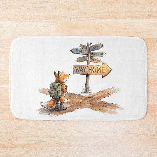 Item preview, Way Home - Traveler Fox At Crossroad Watercolor Art designed and sold by SoulPT.