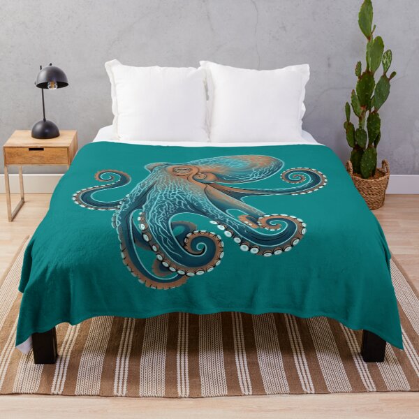 Item preview, Blue Octopus Art – Detailed Marine Creature Illustration for Ocean Lovers designed and sold by ZyxDes.