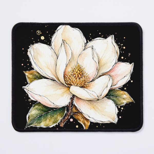 Item preview, White Magnolia Watercolor Art – Elegant Botanical Floral Illustration designed and sold by ColorSplash123.