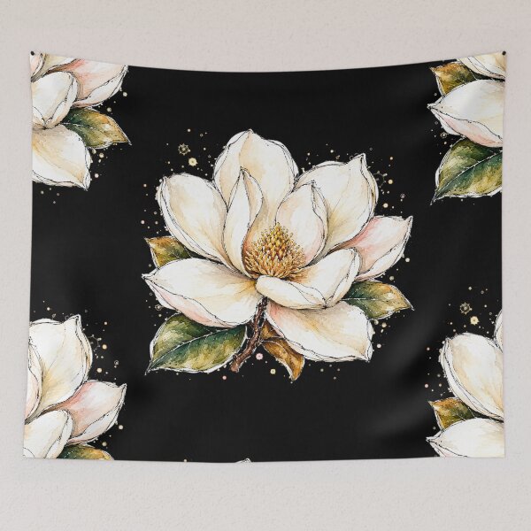 Item preview, White Magnolia Watercolor Art – Elegant Botanical Floral Illustration designed and sold by ColorSplash123.
