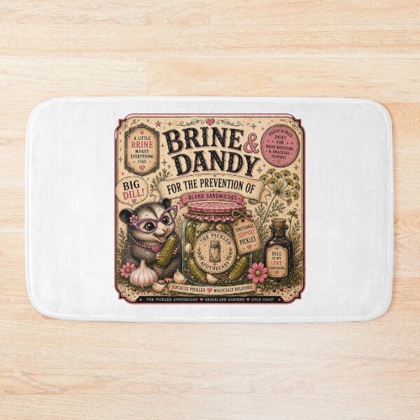 Item preview, Brine and Dandy - For the Prevention of Bland Sandwiches- Funny Pickle Possum Sticker designed and sold by Imagine Ink Design Studio.