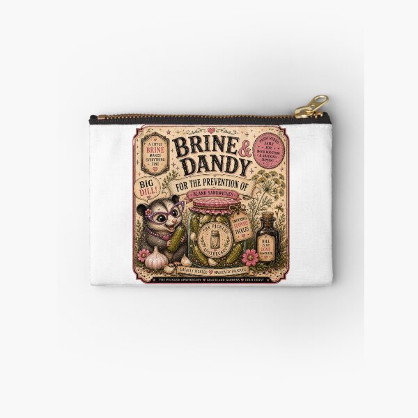 Item preview, Brine and Dandy - For the Prevention of Bland Sandwiches- Funny Pickle Possum Sticker designed and sold by Imagine Ink Design Studio.