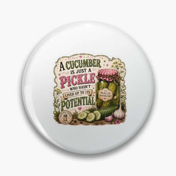 Item preview, A Cucumber is Just a Pickle Who Hasn't Lived Up To It's Potential - Funny Pickle Sticker designed and sold by Imagine Ink Design Studio.