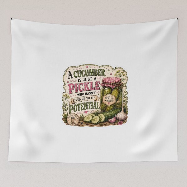 Item preview, A Cucumber is Just a Pickle Who Hasn't Lived Up To It's Potential - Funny Pickle Sticker designed and sold by Imagine Ink Design Studio.