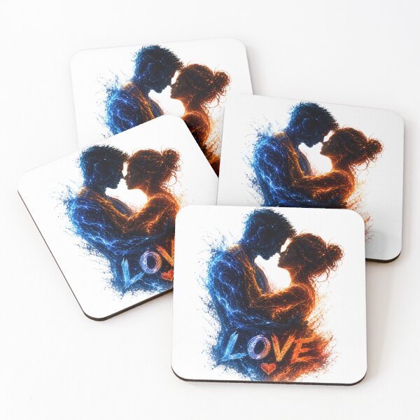 Item preview, Cosmic Love – Blue & Fire Couple | Fantasy Romance | Transparent PNG designed and sold by AndrewYoko.