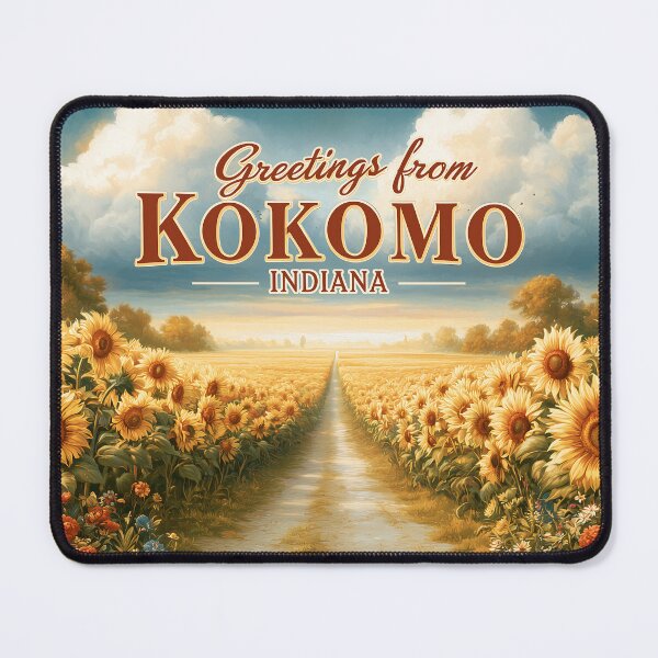 Item preview, Greetings from Kokomo Indiana Vintage Sunflower Travel Poster designed and sold by Boddicca.