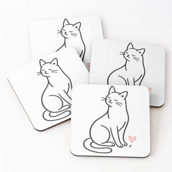 Item preview, Minimalist Line Art Cat with Heart designed and sold by NakottaFashion.