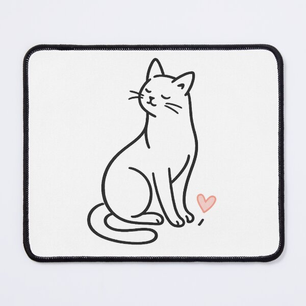 Item preview, Minimalist Line Art Cat with Heart designed and sold by NakottaFashion.