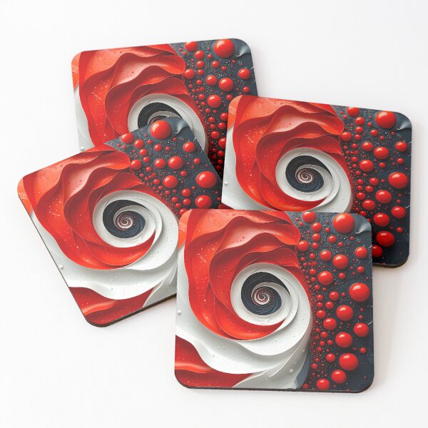 Item preview, Vibrant Spiral Composition in Red and White designed and sold by Vicky Brago-Mitchell®.