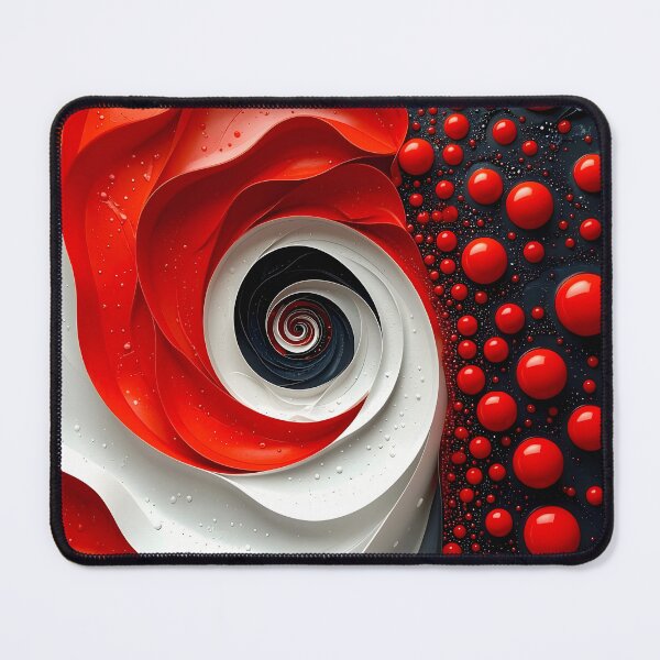 Item preview, Vibrant Spiral Composition in Red and White designed and sold by Vicky Brago-Mitchell®.