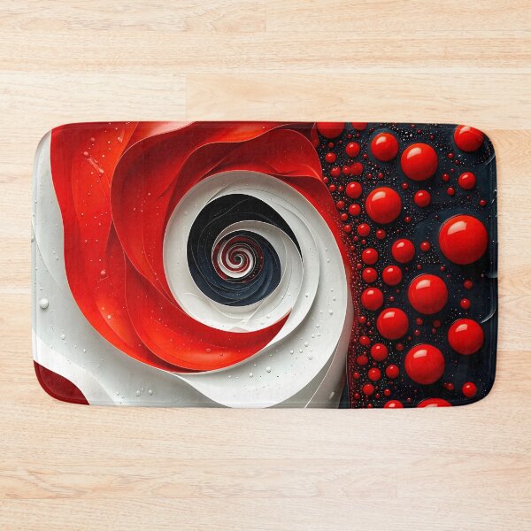 Item preview, Vibrant Spiral Composition in Red and White designed and sold by Vicky Brago-Mitchell®.