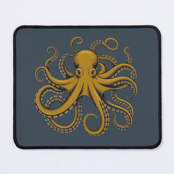 Item preview, Golden Octopus Art – Detailed Nautical Sea Creature Illustration for Ocean Lovers designed and sold by ZyxDes.
