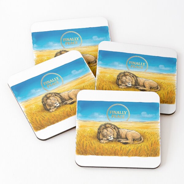 Item preview, Finally Peace - Sleeping Lion in Wheat Field Watercolor Art designed and sold by SoulPT.