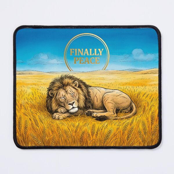 Item preview, Finally Peace - Sleeping Lion in Wheat Field Watercolor Art designed and sold by SoulPT.