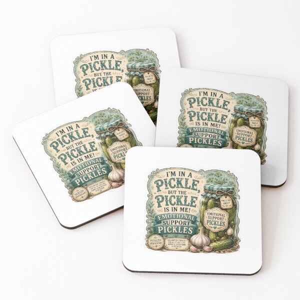 Item preview, I'm in a Pickle, but the Pickle is in Me!- Funny Vintage Pickle Sticker designed and sold by Imagine Ink Design Studio.
