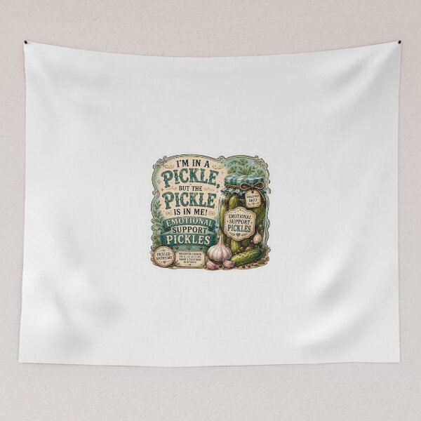 Item preview, I'm in a Pickle, but the Pickle is in Me!- Funny Vintage Pickle Sticker designed and sold by Imagine Ink Design Studio.
