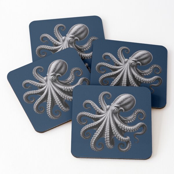 Item preview, Black Octopus Art – Detailed Monochrome Sea Creature Illustration for Ocean Lovers designed and sold by ZyxDes.