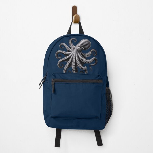 Item preview, Black Octopus Art – Detailed Monochrome Sea Creature Illustration for Ocean Lovers designed and sold by ZyxDes.