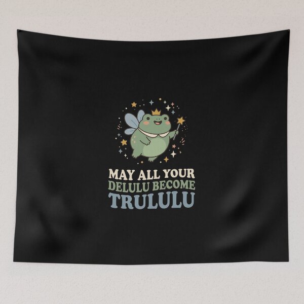 Item preview, May All Your Delulu Become Trululu - Whimsical Goblincore Frog designed and sold by dudelinart.