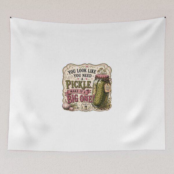 Item preview, You Look Like You Need a Pickle...Make it a Big One!- Funny Vintage Pickle Sticker designed and sold by Imagine Ink Design Studio.