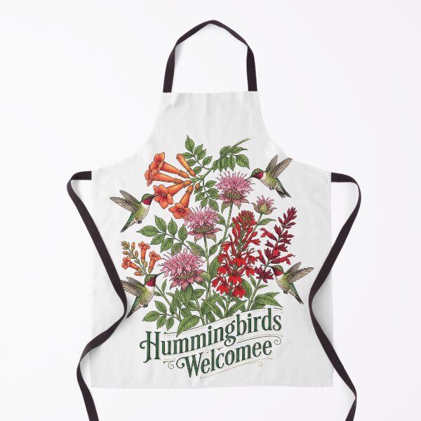 Item preview, Hummingbirds Welcome Native Flower Garden Botanical Design designed and sold by PGRprint.