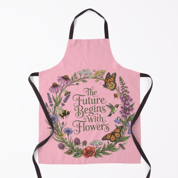 Item preview, The Future Begins With Flowers Vintage Wildflower Wreath Botanical Design designed and sold by PGRprint.