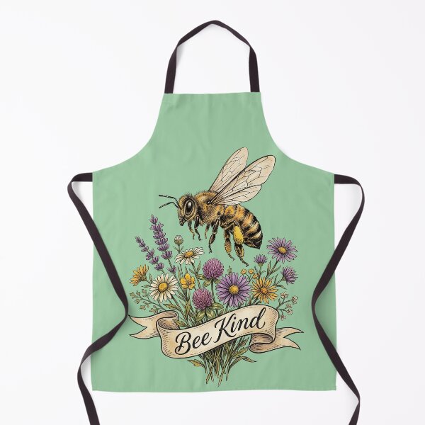 Item preview, Bee Kind Vintage Honey Bee Wildflower Pollinator Garden Floral Design designed and sold by PGRprint.