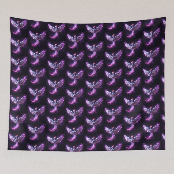 Item preview, Neon Phoenix Rising Cyberpunk Wings designed and sold by AnamikaArtVibe.