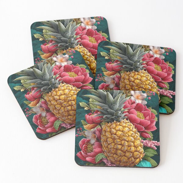 Item preview, Pineapple Tropical Fruits and Flowers designed and sold by Grafititee.