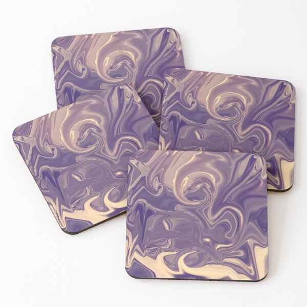 Item preview, Silken Swirl – Abstract Flow in Violet and Cream designed and sold by Catfcreations.